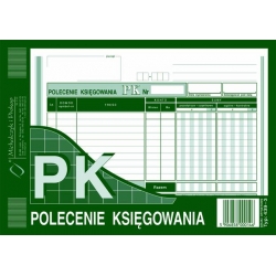 Druki offsetowe Michalczyk I Prokop PK Polecenie księgowania, format A5, 80 kartek (439-3)