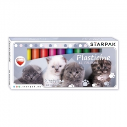 Plastelina 12 kolorów Starpak Cuties Koty