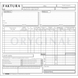 Druki samokopiujące Stolgraf Faktura VAT uniwersalna, format  2/3 A4 (O+1K), 100 kartek (F19)