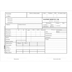 Druki offsetowe Stolgraf Raport dzienny pracy sprzętu, format A5, 100 kartek (K67)